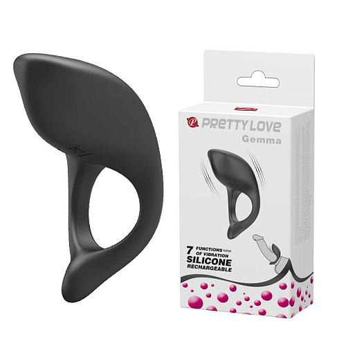 Чёрное перезаряжаемое эрекционное кольцо Baile Gemma BI-210162