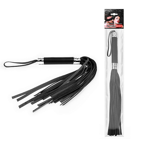 Чёрная многохвостая плеть с круглой ручкой Bior toys NTB-80517 (44 см)