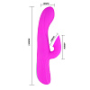 Лиловый вибромассажёр с посасывающим стимулятором клитора Baile MC04 (19 см)