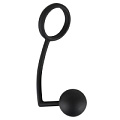 Чёрное эрекционное кольцо с шариком для анальной стимуляции Orion 0512141