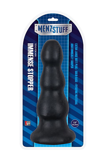 Чёрная гигантская чёрная анальная ёлочка Dream Toys MENZSTUFF IMMENSE STOPPER 20948 (32,5 см)