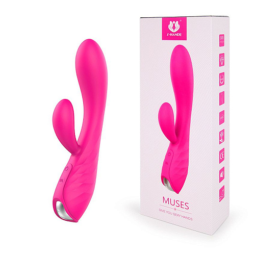 Ярко-розовый вибратор-кролик S-HANDE MUSES SHD-S112