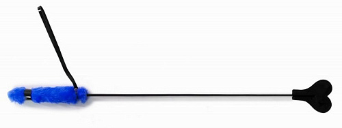 Чёрный стек-сердце с синей ручкой БДСМ арсенал 911-30 BX DD (61 см)