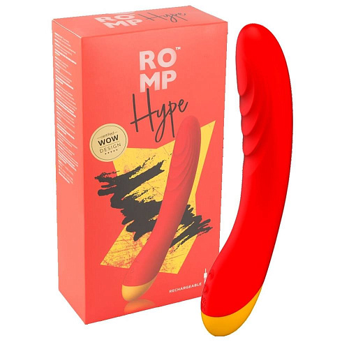 Красный изогнутый вибромассажёр ROMP Romp Hype G-Spot RPVBSGX (21 см)