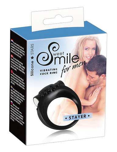 Чёрное виброкольцо для пениса Orion Stayer 05848780000