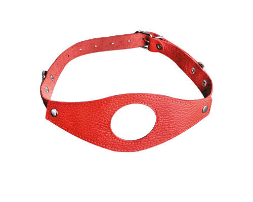 Красный кожаный кляп с отверстием Sitabella 3098-2