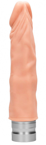 Телесный вибратор-реалистик Shots Media BV Vibrating Dildo REA086FLE (19,5 см)