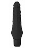 Чёрный силиконовый фаллоимитатор с вибрацией Shots Media BV SHT141BLK (25,2 см)
