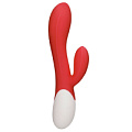 Красный вибратор-кролик с функцией нагрева Shots Media BV Passion HEA002RED (20 см)