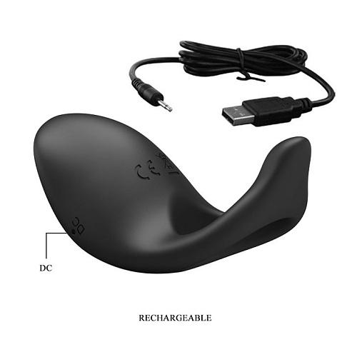 Чёрное перезаряжаемое эрекционное кольцо Baile Gemma BI-210162