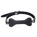 Чёрный силиконовый кляп-косточка Chisa Doggie Bone Bit Gag CN-634132362