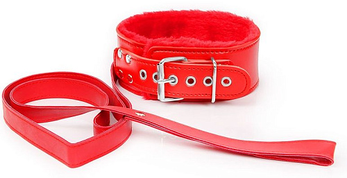 Красный ошейник на поводке с ручкой-петлей Bior toys NTB-80553