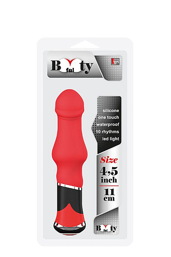 Красный анальный вибратор фаллической формы Dream Toys BOOTYFUL BULBED VIBE 20991