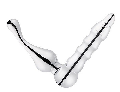 Серебристый металлический вибромассажёр простаты Bior toys Alloy NTU-80475