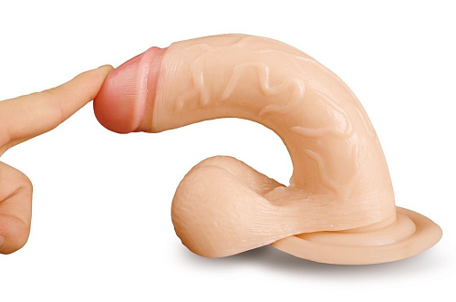 Телесный фаллоимитатор с подошвой-присоской Brazzers DWS005 (20 см)