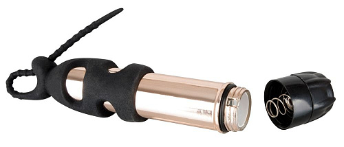 Чёрные с серебристым лассо для сосков со съемным вибромеханизмом Orion Silicone nipple clamps 0585866