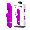 Лиловый вибратор с рёбрами и клиторальным отростком Baile Tracy BI-014617 (18,8 см)