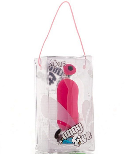 Розовое виброяйцо с выносным пультом-кнопкой Sexus Funny Five 931005-3 (6,5 см)