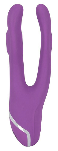 Вибромассажёр с двумя отростками фиолетового цвета Orion Sweet Smile Double Vibrator 05930440000 (18,7 см)