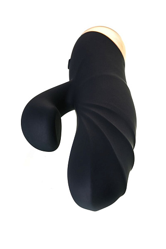 Чёрный вибратор с клиторальным отростком WANAME Gulf 481004 (22,5 см)