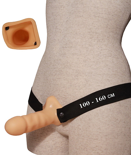 Фаллопротез телесного цвета  на чёрной резинке Сумерки богов 1005-00 BX DD