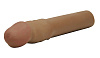 Бежевая насадка-удлинитель Topco Sales CyberSkin 4 inch Xtra Thick Transformer Penis Extension Dark 1008497