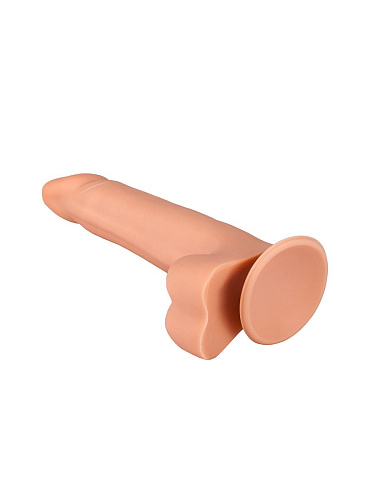 Телесный фаллоимитатор-реалистик с мошонкой на присоске LOVETOY (А-Полимер) 105000 (17,8 см)