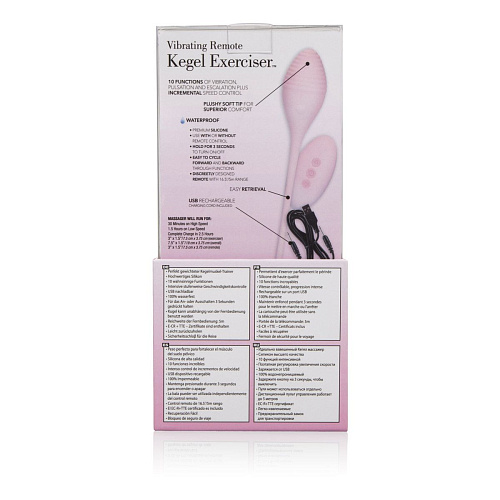 Нежно-розовый вибромассажёр California Exotic Novelties Vibrating Remote Kegel Exerciser SE-4807-50-3