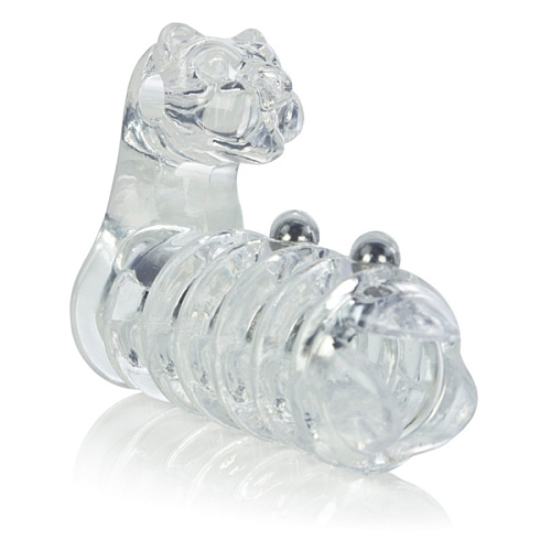 Прорачная вибронасадка с клиторальным стимулятором California Exotic Novelties Jaguar Enhancer with Beads SE-1631-10-3