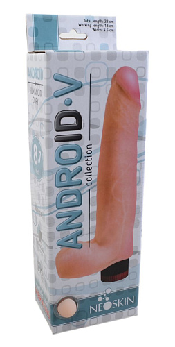 Фаллический вибратор телесного цвета LOVETOY (А-Полимер) ANDROID Collection-V 543003 (22 см)