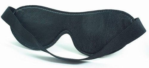 Чёрная кожаная маска на глаза БДСМ арсенал 58001