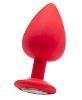 Красная анальная пробка с кристаллом Shots Media BV OUCH! Extra Large Diamond Butt Plug OU183RED (9,3 см)