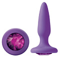 Фиолетовая анальная пробка с фиолетовым кристаллом NS Novelties Glams Mini Pink Gem NSN-0510-75 (8,4 см)