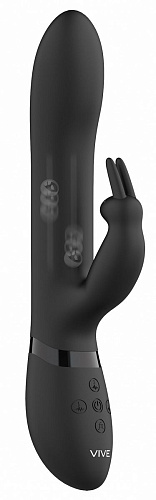 Чёрный вибромассажёр-кролик Shots Media BV Amoris VIVE020BLK (23 см)