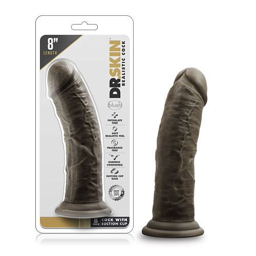 Коричневый фаллоимитатор Blush Novelties 8 Inch Cock With Suction Cup BL-12806 (20,3 см)
