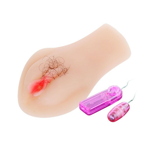 Мастурбатор-вагина телесного цвета с вибрацией и волосками Baile BEAUTY BM-009087