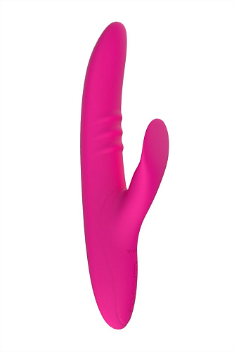 Розовый вибратор с клиторальным стимулятором Nalone Peri CS-B037-2 (23,3 см)