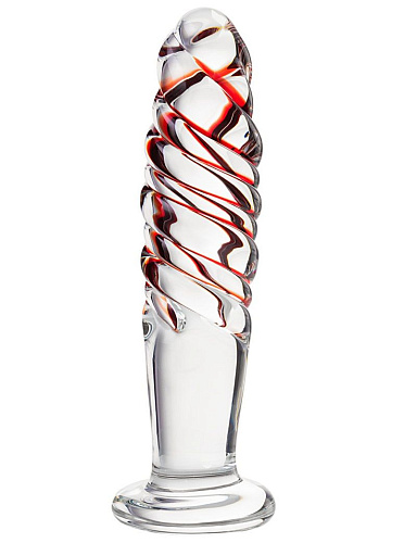 Стеклянная анальная втулка-спираль Sexus 912199 (12 см)