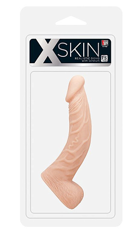 Телесный фаллоимитатор с ярко выраженным венозным узором Dream Toys XSKIN 7.5 PVC DONG 20611 (19 см)