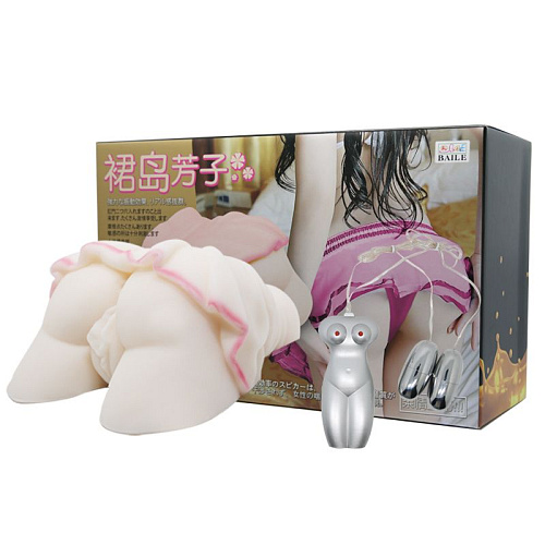 Мастурбатор-полуторс телесного цвета с имитацией одежды и 2 любовными входами Baile BM-009180-1