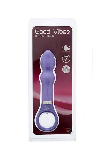 Фиолетовый анальный вибратор Dream Toys GOOD VIBES RING-G RIBBED 20972 (15,5 см)