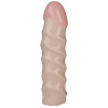 Рельефная насадка телесного цвета для трусиков Vac-U-Lock Doc Johnson 6 Raging hard-On Dong 1015-25-BX (14,7 см)
