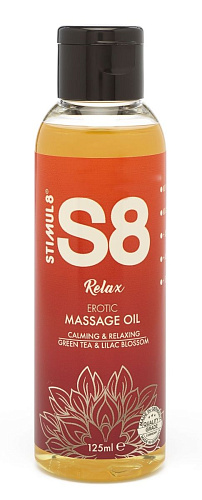 Массажное масло с ароматом зелёного чая и сирени Stimul8 Massage Oil Relax STEM97415 (125 мл)