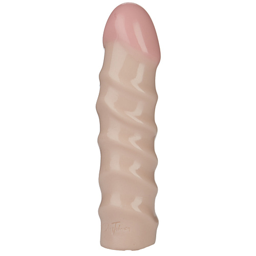 Рельефная насадка телесного цвета для трусиков Vac-U-Lock Doc Johnson 6 Raging hard-On Dong 1015-25-BX (14,7 см)
