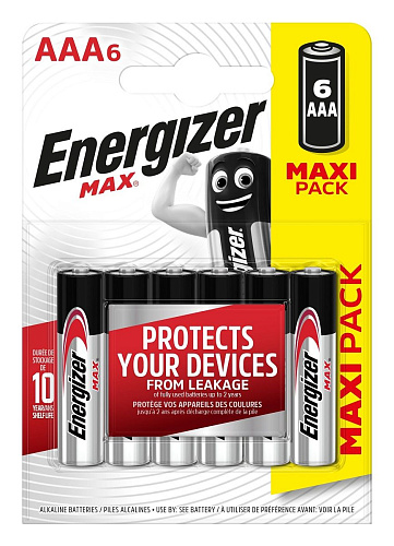Батарейки Energizer MAX E92/AAA1.5V E301532701 (тип AAA, 6 шт)