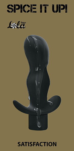 Чёрная анальная пробка с вибрацией Lola toys Satisfaction 8002-01lola (11,5 см)