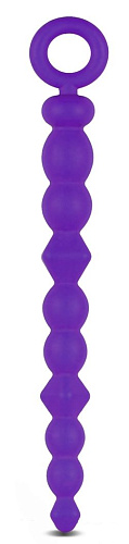 Фиолетовая анальная цепочка-ёлочка Blush Novelties Silicone Beads BL-23941 (24,6 см)