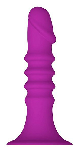 Фиолетовый анальный стимулятор Dream Toys RIBBED PLUG 21443 (13,5 см)
