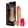 Телесный реалистичный вибратор с пультом Сумерки богов №63 3204-63 BX DD (19 см)
