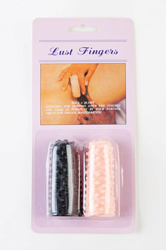 Набор из двух насадок на пальцы, чёрной и телесной Seven Creations 400-BCD